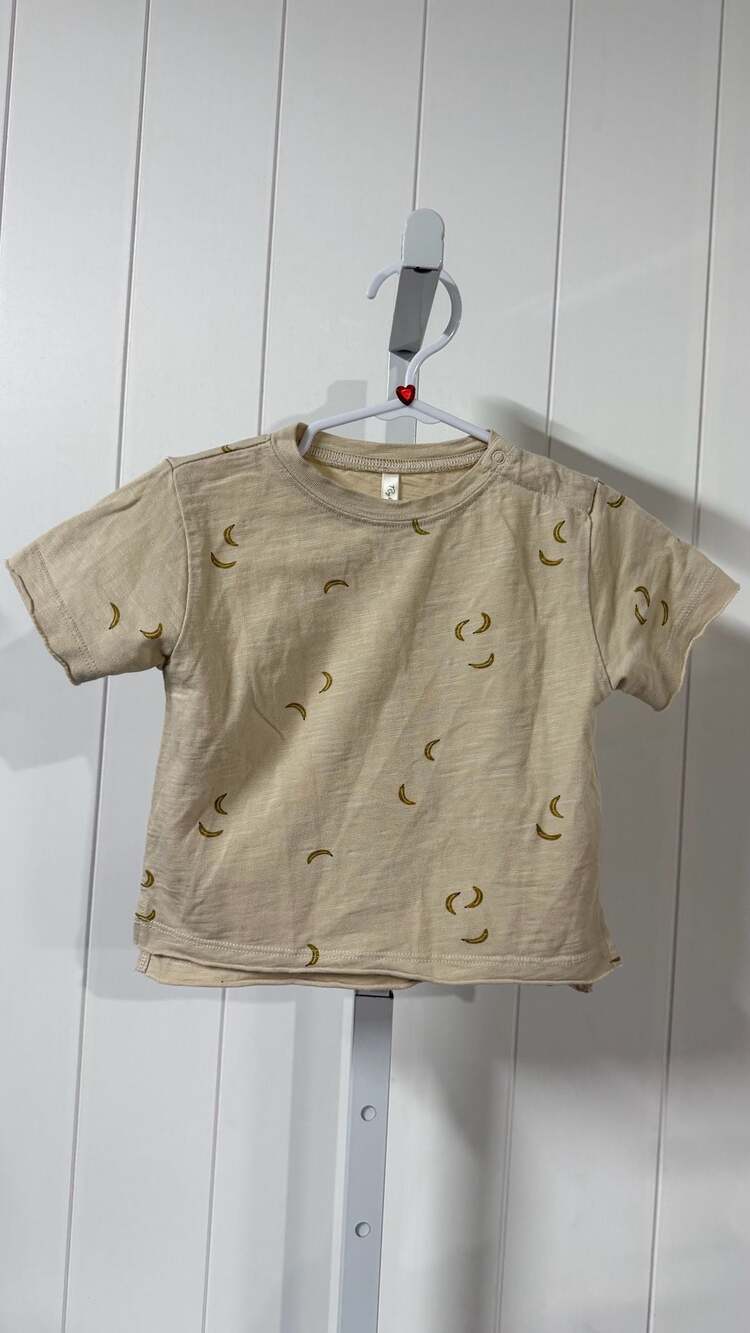 Rylee + Cru Raw Edge Tee in Bananas size 6-12 months